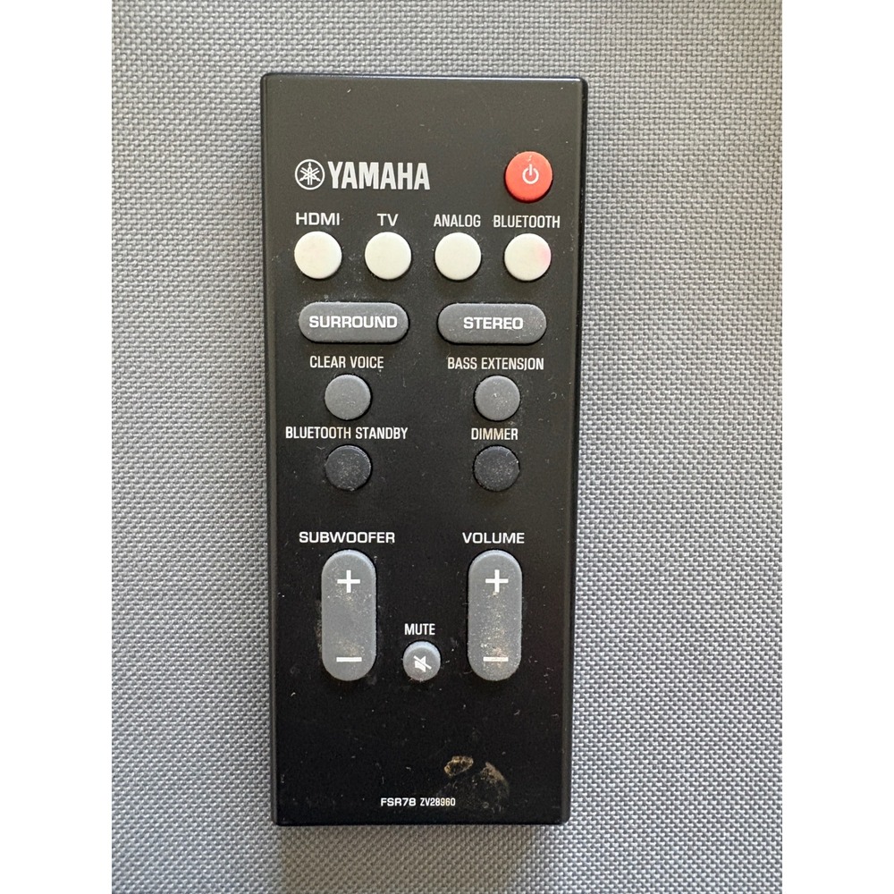 Yamaha FSR78 ZV28960 Soundbar Remote Control Black Replacement Accessory